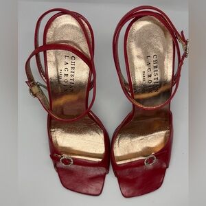 Christian Lacroix Red Strappy Heels
